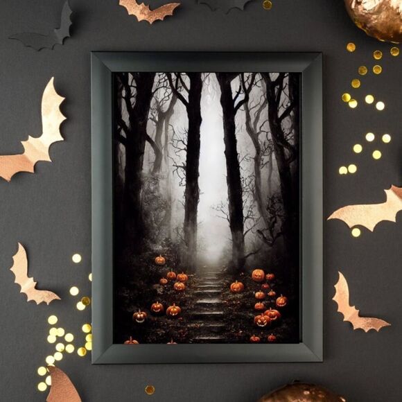 Spooky Halloween Pumpkin Print - Picture 4 of 6